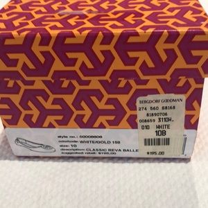 Tory Burch white with gold ballet flat